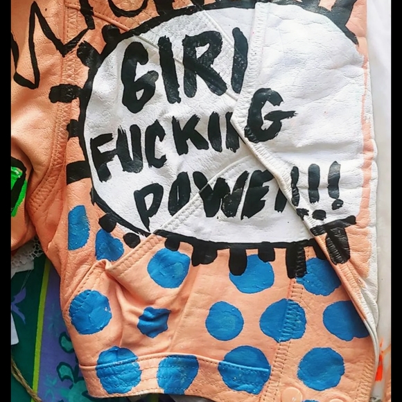 VTG handpainted leather jacket - Picture 15 of 16